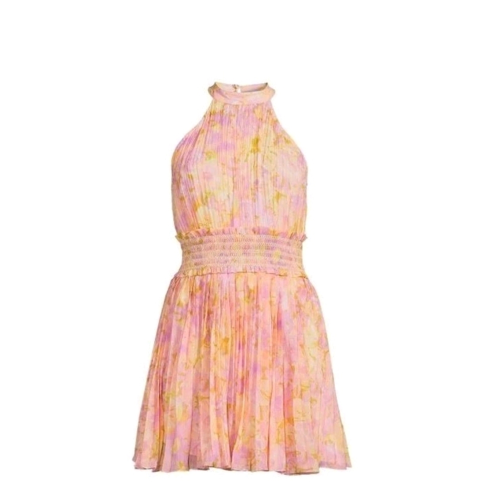 Rococo Sand Pink and Yellow Floral Dress